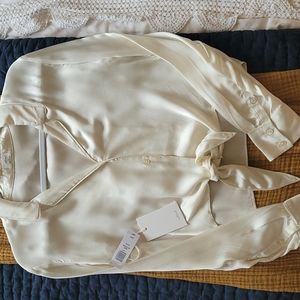 Wilfred silky tie up dress blouse